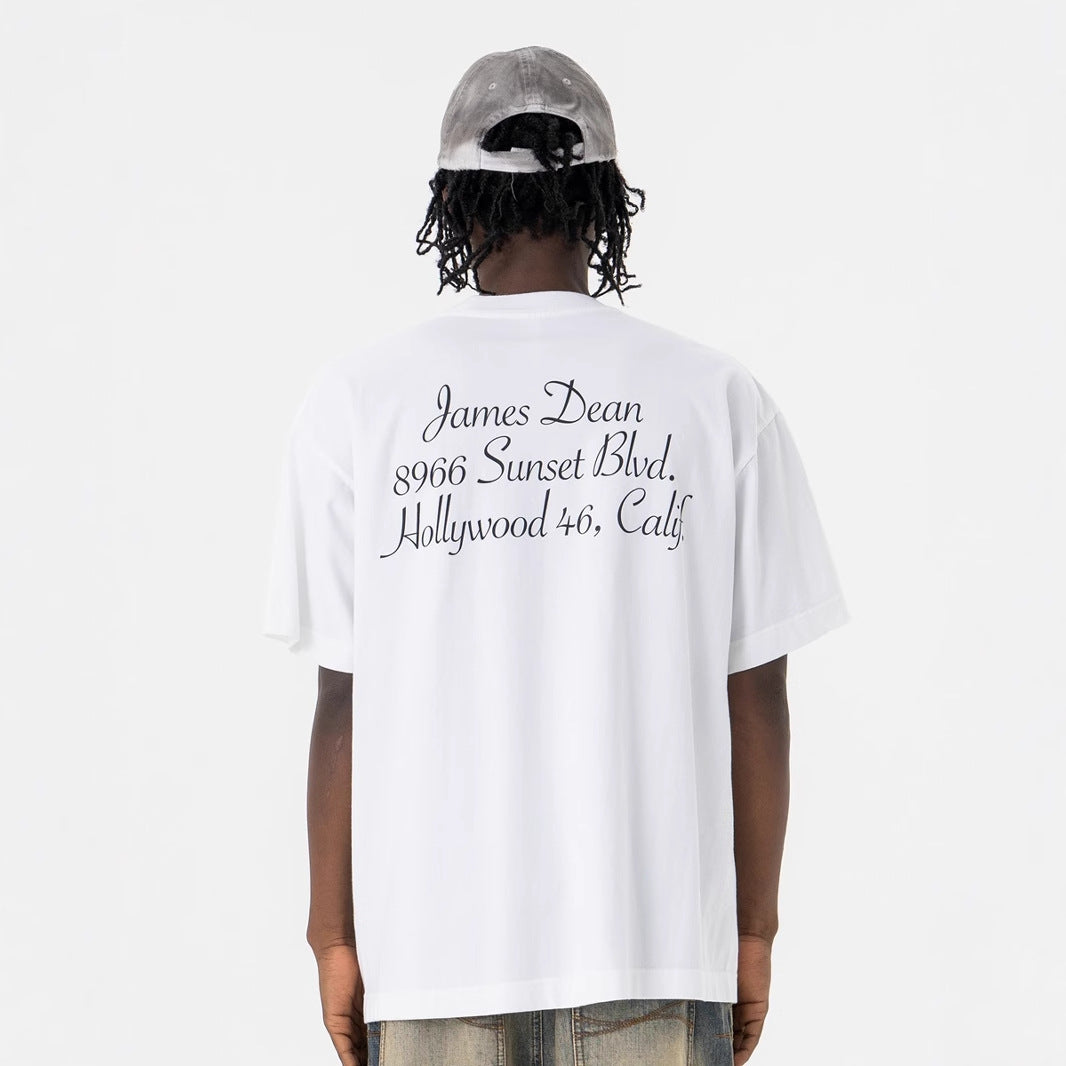 Men's Clothing  Portrait Crew Neck Short Sleeve T-Shirt Loose Fit Unisex