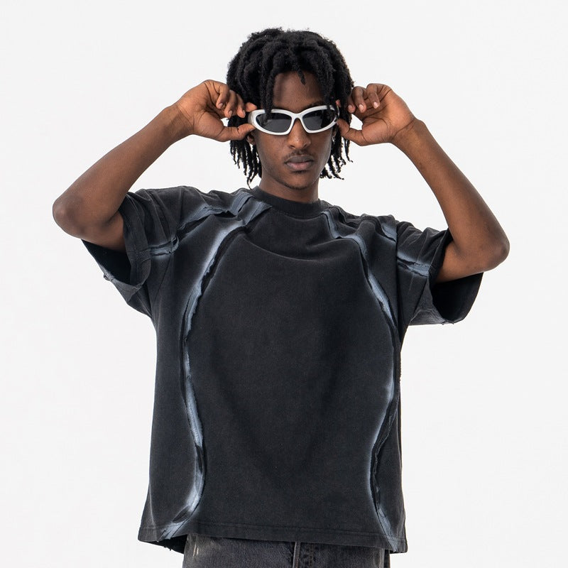 Men's Clothing Design Oversize Versatile Round Neck Short Sleeve T-Shirt