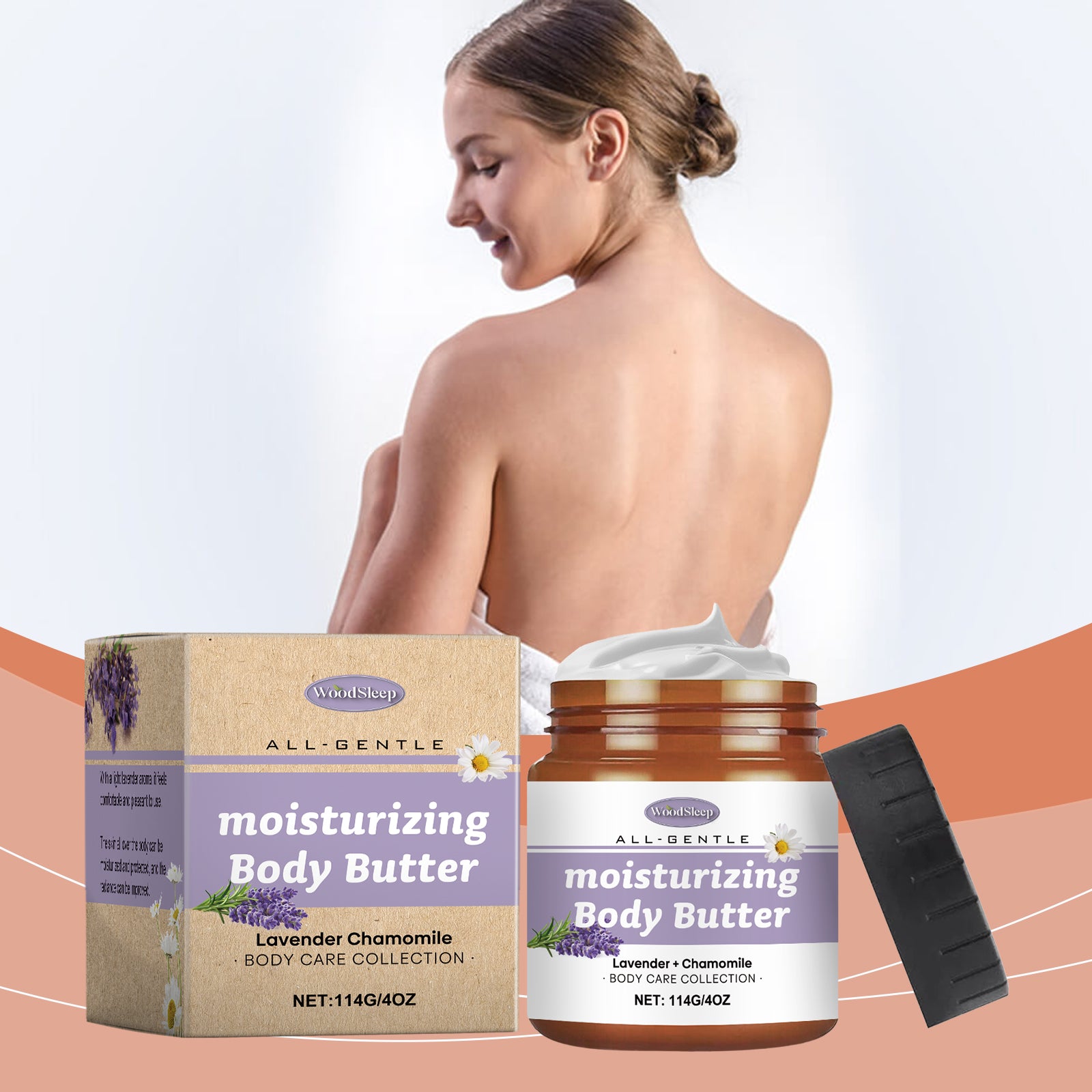 WoodSleep Lavender And Chamomile Body Butter Moisturizer Deeply Hydrates And Moisturizes All Over The Skin