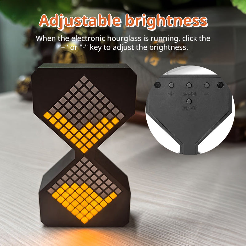 Cyber-style LED electronic sand timer: gravity-sensing, 1-30min countdown, tech decompression toy