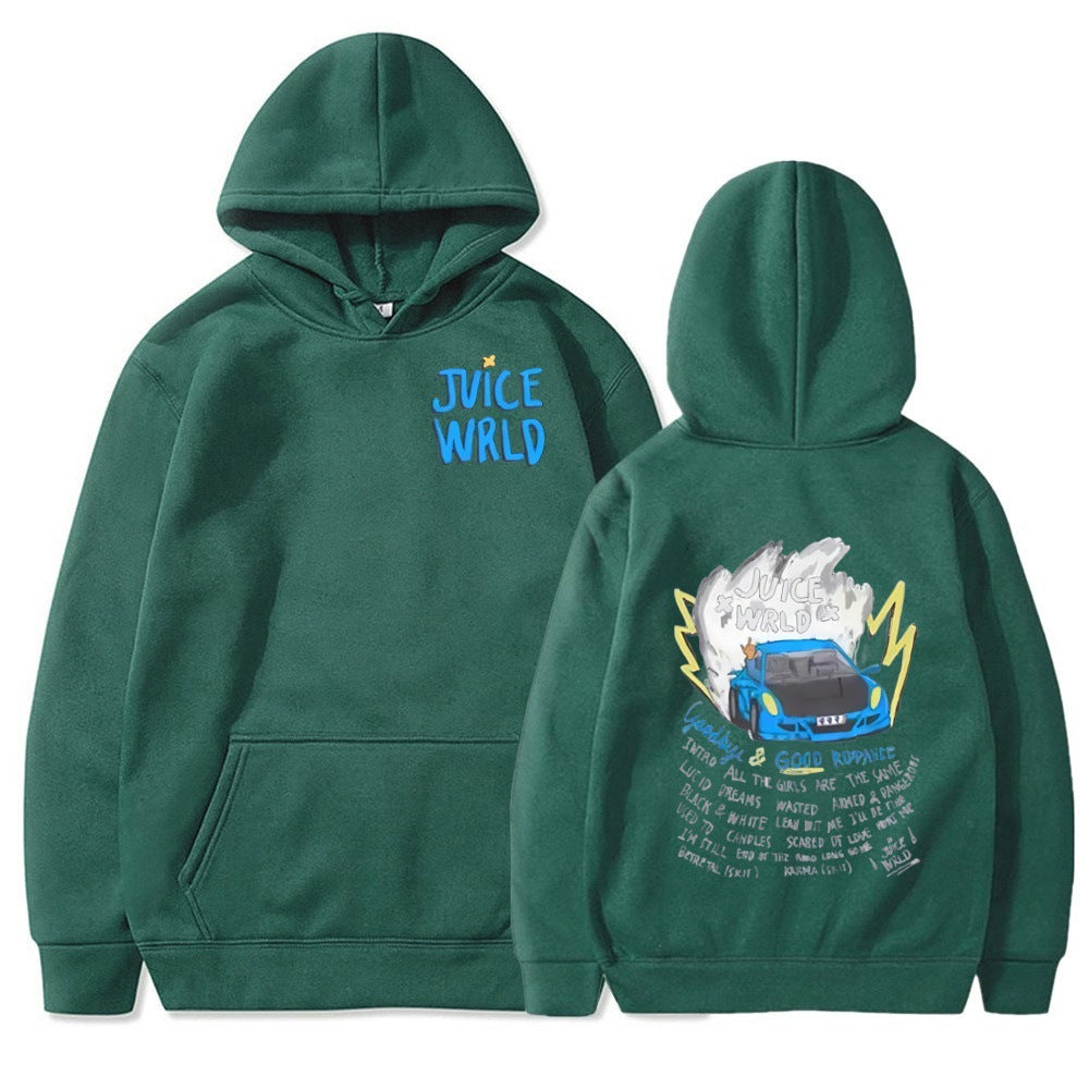 New American Style Hoodie for Men and Women with Anime Print Retro Unisex Sweatshirt Dark Series Hooded Sweatshirt