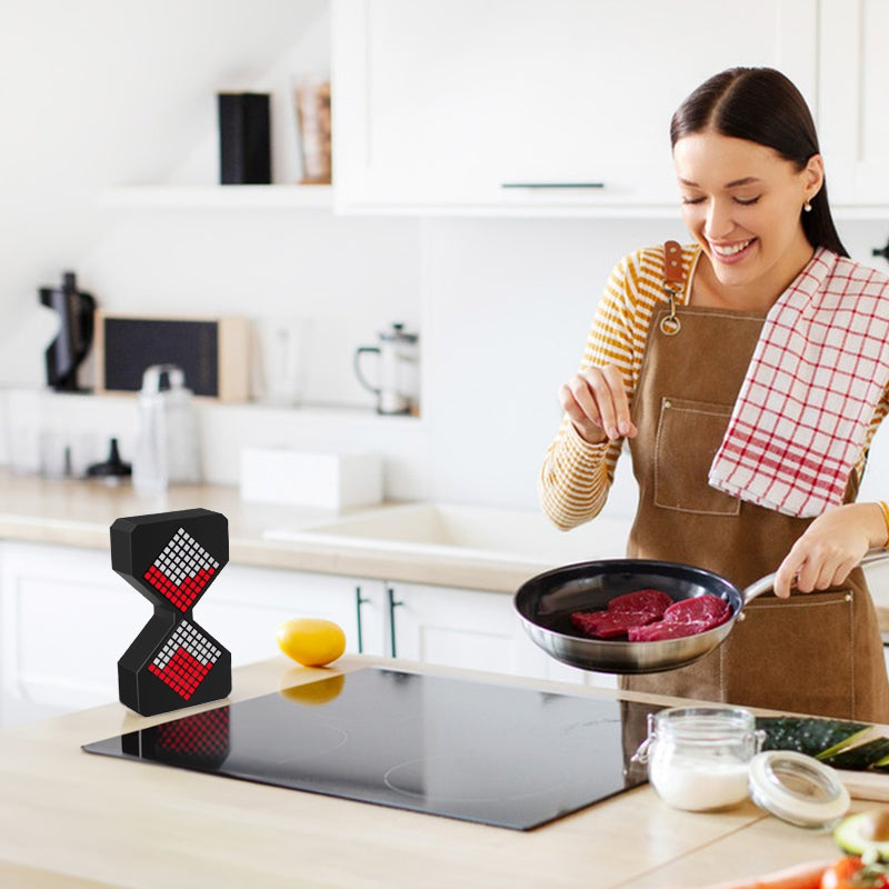 Cyber-style LED electronic sand timer: gravity-sensing, 1-30min countdown, tech decompression toy