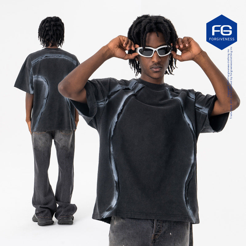 Men's Clothing Design Oversize Versatile Round Neck Short Sleeve T-Shirt