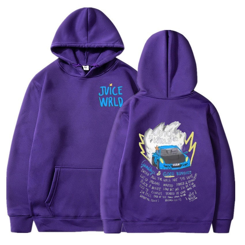 New American Style Hoodie for Men and Women with Anime Print Retro Unisex Sweatshirt Dark Series Hooded Sweatshirt