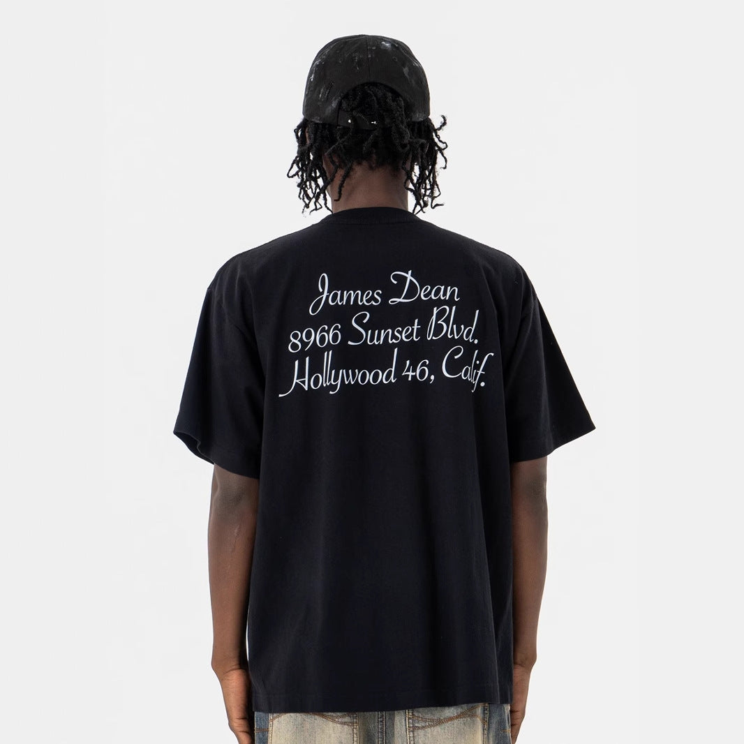 Men's Clothing  Portrait Crew Neck Short Sleeve T-Shirt Loose Fit Unisex