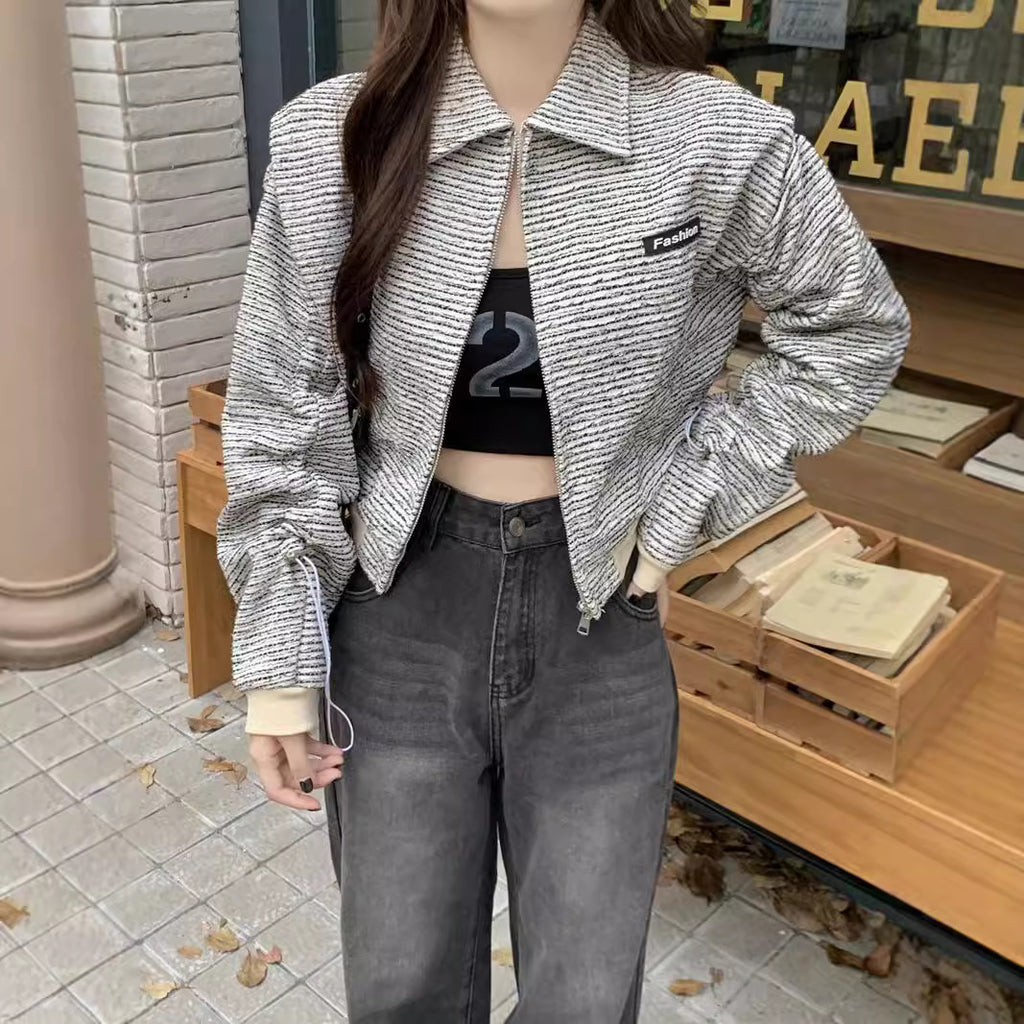 Style Baseball Jacket Women's Temperament Casual Versatile Loose Cardigan Long Sleeve Top Women