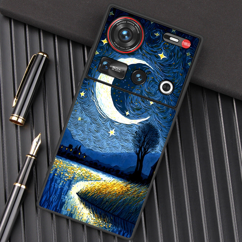 Nubia Z70Sultra Phone Case Leather Business Anti-drop Protective Cover Classic Starry Sky