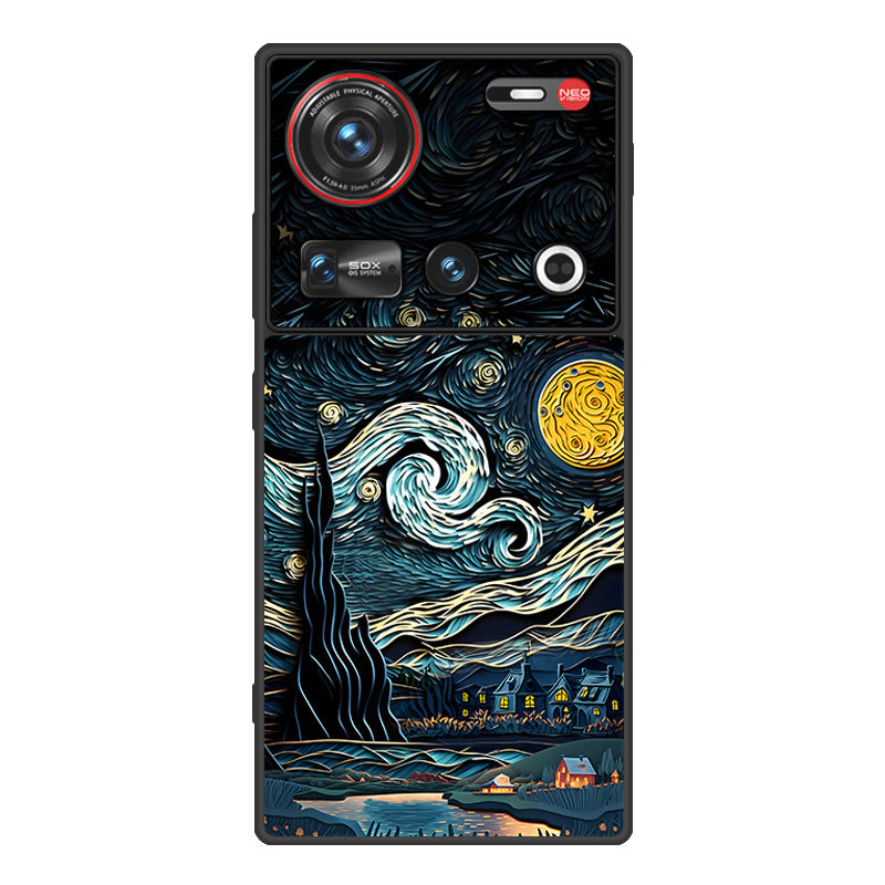 Nubia Z70Sultra Phone Case Leather Business Anti-drop Protective Cover Classic Starry Sky