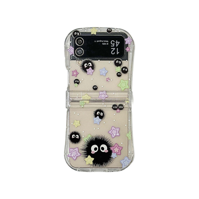 Cute Coal Ball Slim Waist Foldable Phone Case for Samsung Galaxy Z Flip 4/5/6/7