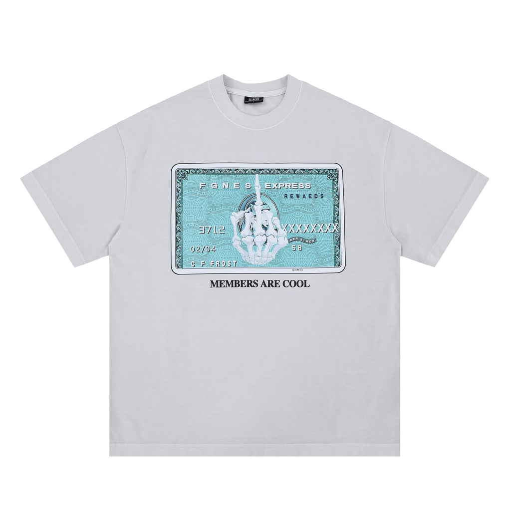 Men's Clothing Skull Finger Print Washed Retro High Street Short Sleeve T-Shirt