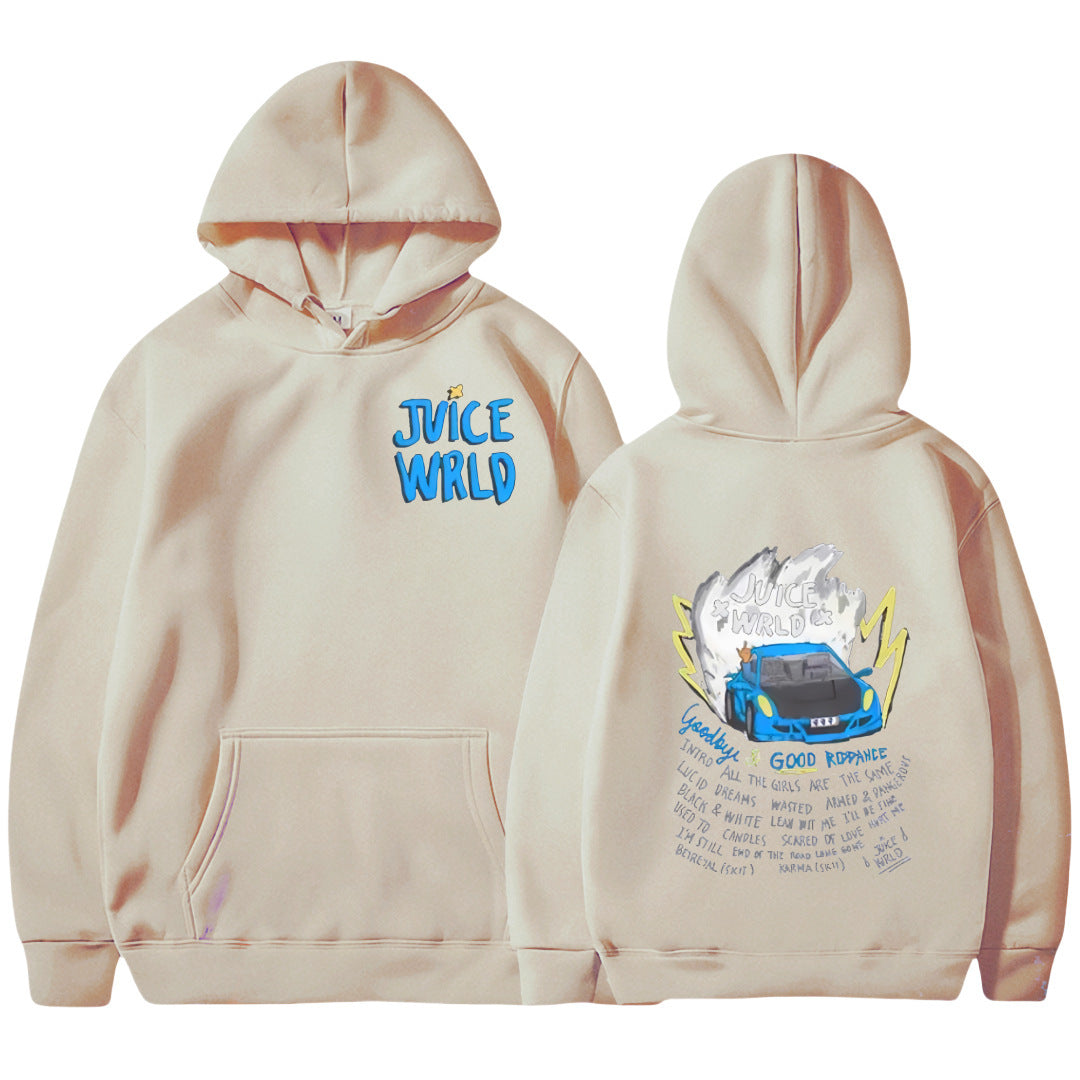 New American Style Hoodie for Men and Women with Anime Print Retro Unisex Sweatshirt Dark Series Hooded Sweatshirt