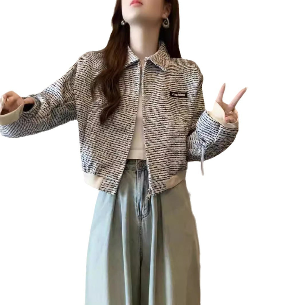 Style Baseball Jacket Women's Temperament Casual Versatile Loose Cardigan Long Sleeve Top Women