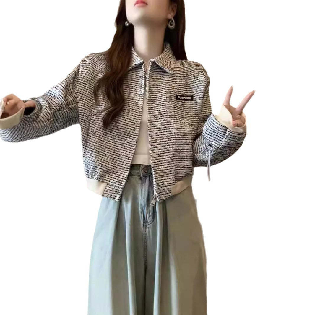 Style Baseball Jacket Women's Temperament Casual Versatile Loose Cardigan Long Sleeve Top Women