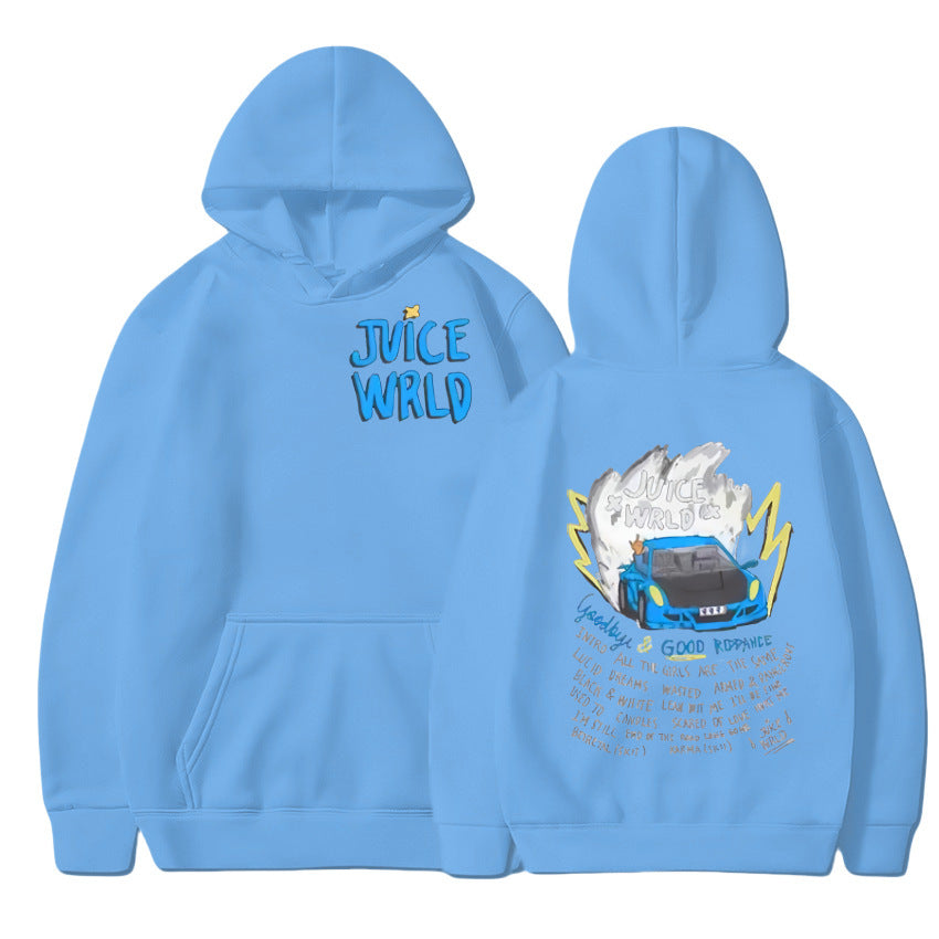 New American Style Hoodie for Men and Women with Anime Print Retro Unisex Sweatshirt Dark Series Hooded Sweatshirt