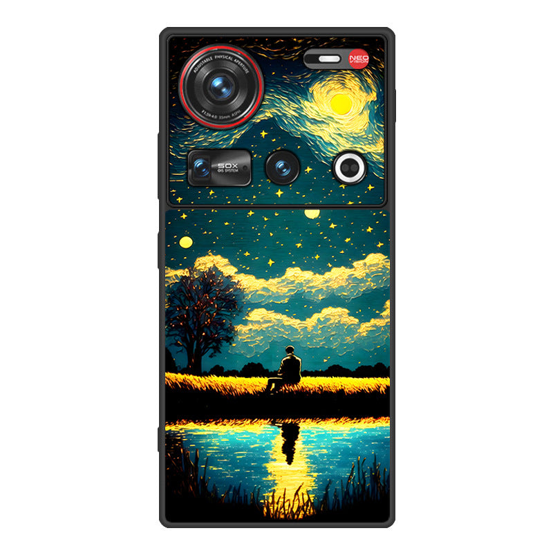 Nubia Z70Sultra Phone Case Leather Business Anti-drop Protective Cover Classic Starry Sky