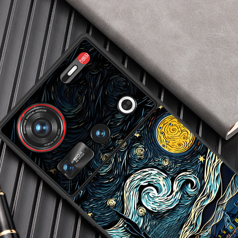 Nubia Z70Sultra Phone Case Leather Business Anti-drop Protective Cover Classic Starry Sky