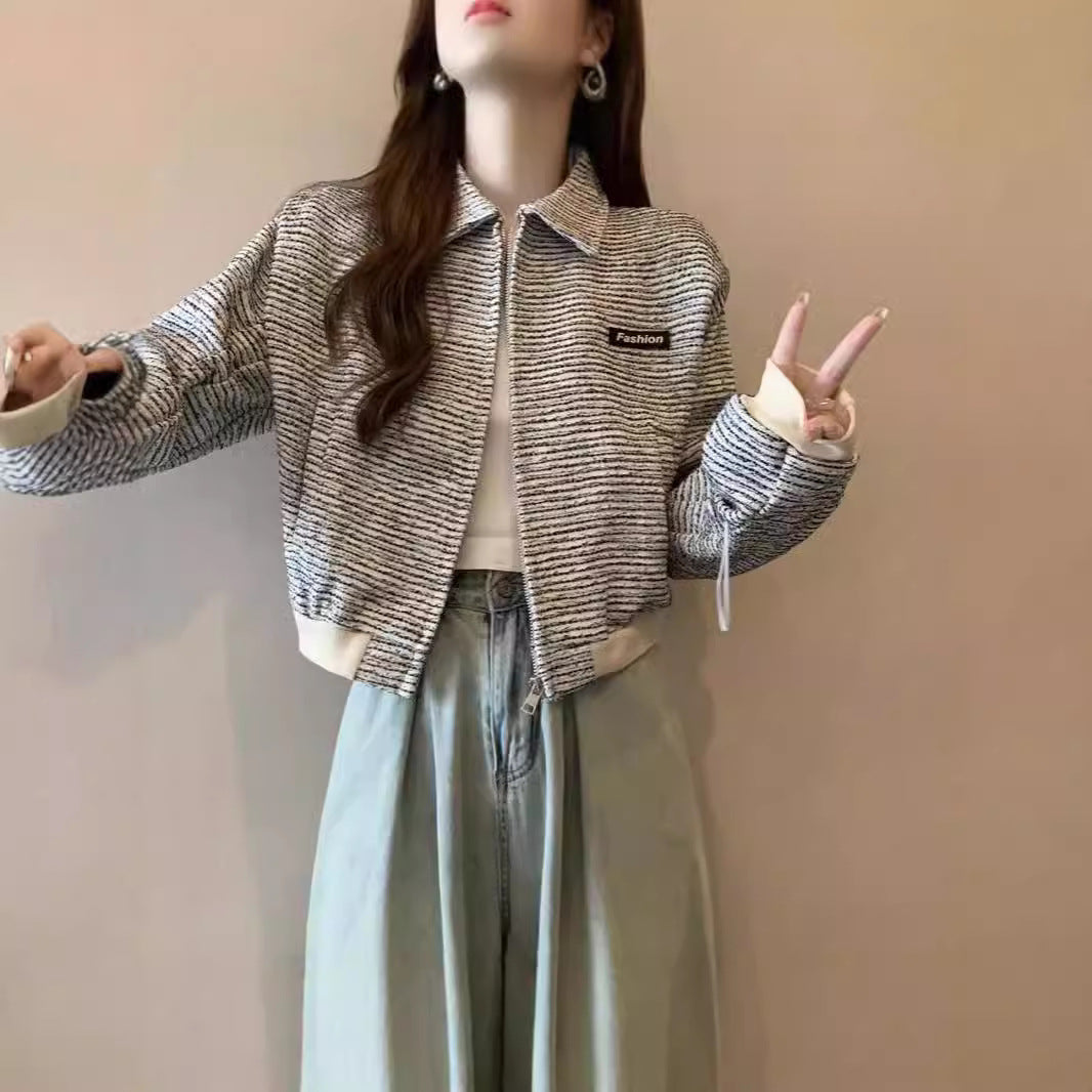 Style Baseball Jacket Women's Temperament Casual Versatile Loose Cardigan Long Sleeve Top Women