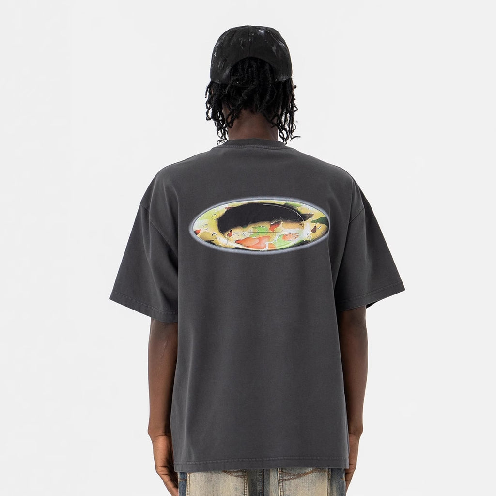 Men's Retro Print Short Sleeve T-Shirt for Men and Women