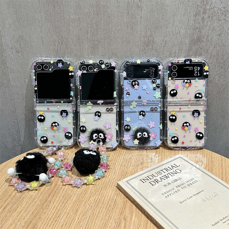 Cute Coal Ball Slim Waist Foldable Phone Case for Samsung Galaxy Z Flip 4/5/6/7
