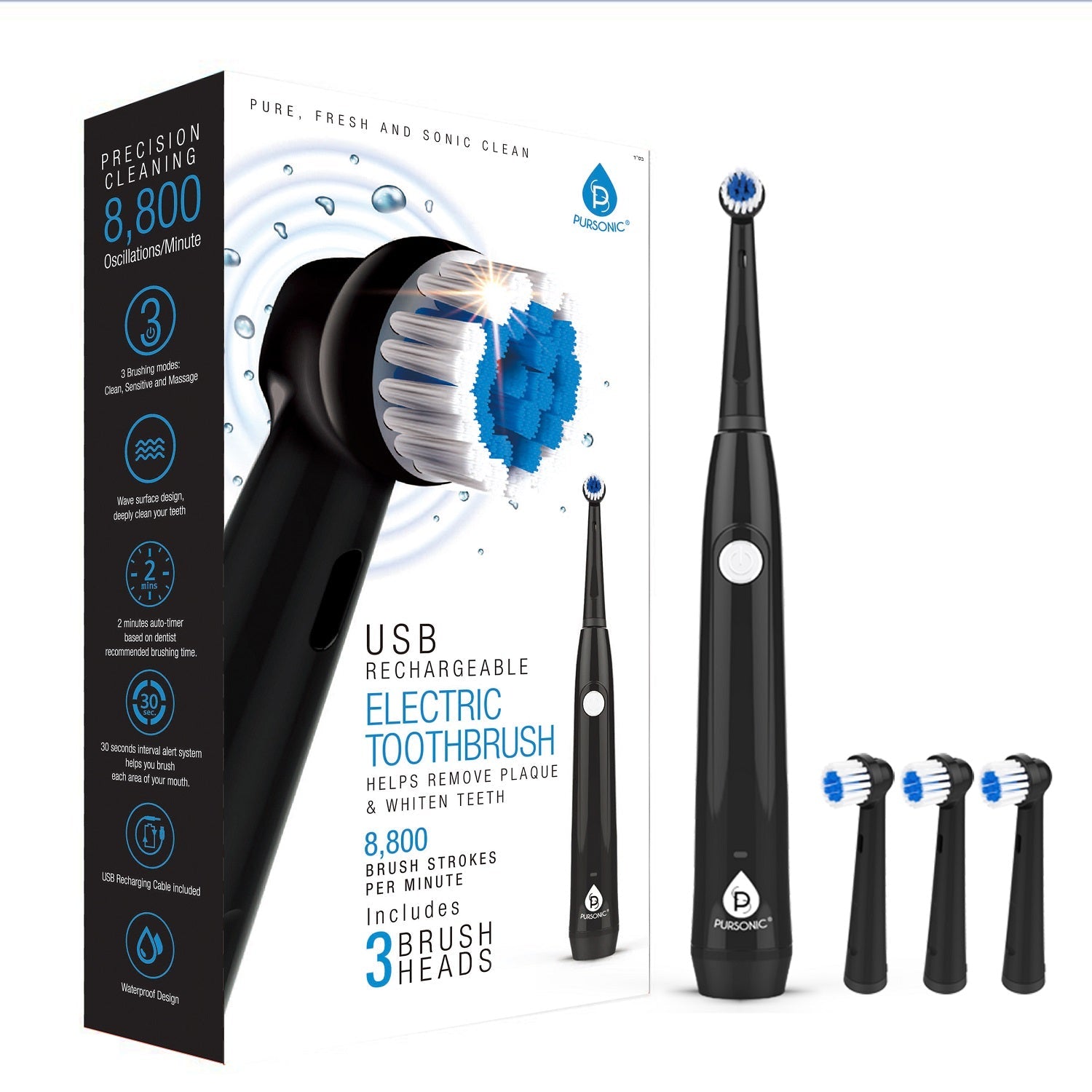 USB Rechargeable Electric Rotary Toothbrush-2