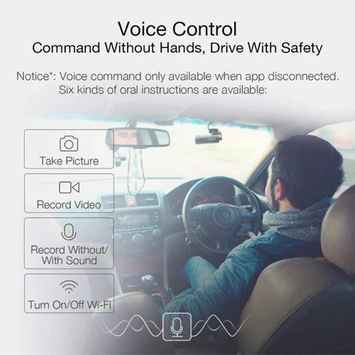 HD Dashboard Camera with Night Vision & Voice Control - 130° Wide Angle
